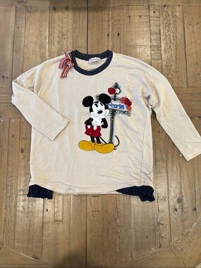 Monnalisa Mickey Mouse Paris Graphic Long Sleeve Top girls 5 years